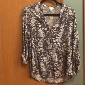 Soft Joie Blue Animal Print Button Up Shirt